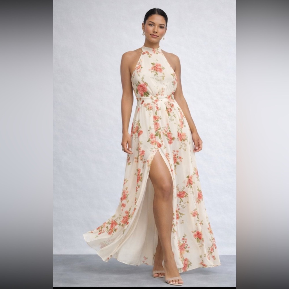 NWT Reformation Andee Floral Halter-neck Maxi Dress in Flourist Size 12
